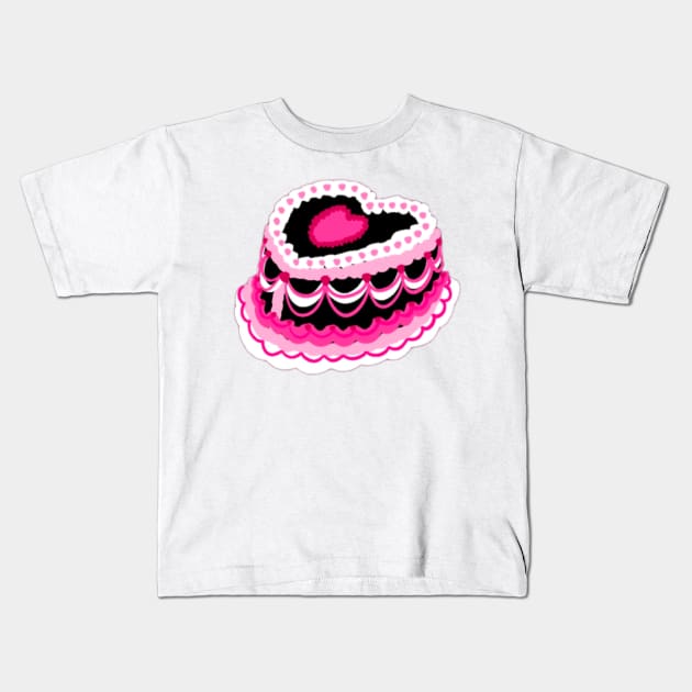 black heart cake Kids T-Shirt by hgrasel